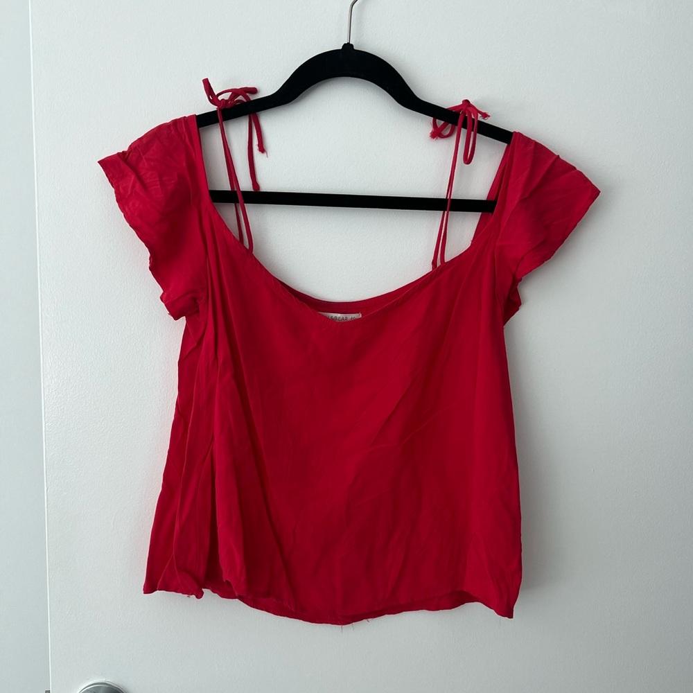 Red Off the Shoulder Top
